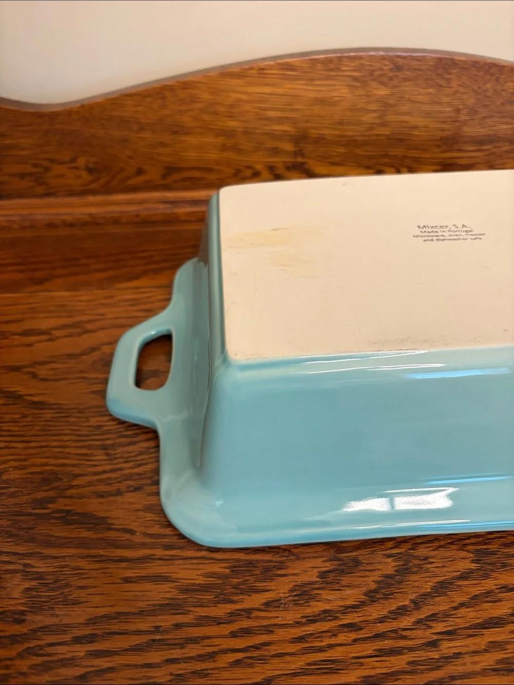 Glazed Rectangular Ceramic Baking Dish with Handles